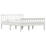 Bed Frame White Solid Pinewood 135 x 190 cm Image 2