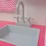 Toy Kitchen Wood 82x30x100 cm Pink and White Image 3