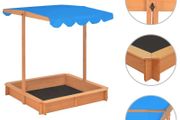 Sandbox with Adjustable Roof Fir Wood Blue UV50