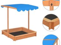 main image for ad Sandbox with Adjustable Roof Fir Wood Blue UV50