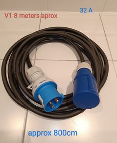 Heavy-Duty 32A Industrial Extension Lead (approx 8m) - 6mm Thick HO7RN-F Rubber Cable (Brennenstuhl / PCE)