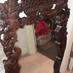 XXL handcarved wooden mirror