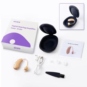 Rechargeable Mini Digital Hearing Aid Sound Amplifier for Elderly Deafness BTE Audio Amplifier Ear Aids Adjustable