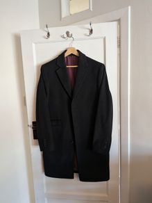 M&S Luxury Wool & Cashmere Overcoat - Black - Size M