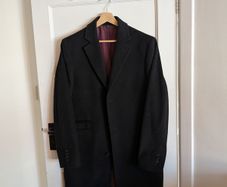 M&S Luxury Wool & Cashmere Overcoat - Black - Size M