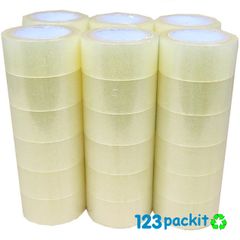 Lot of 6 rolls clear packaging tape premium 66 meters long x 50 mm wide industrial quality