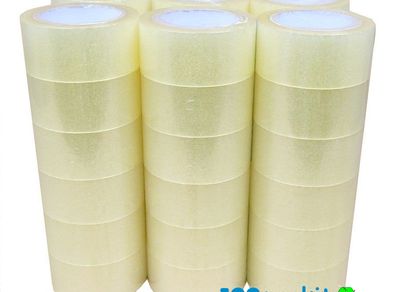 Lot of 6 rolls clear packaging tape premium 66 meters long x 50 mm wide industrial quality