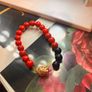 Buddha bracelet small size black and red solid stones Image 2