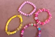 4 x children's handmade beaded bracelets