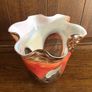 Modern Orange and Brown Glass Vase Image 2