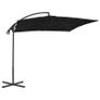 Cantilever Umbrella with Steel Pole 250x250 cm Black Image 8