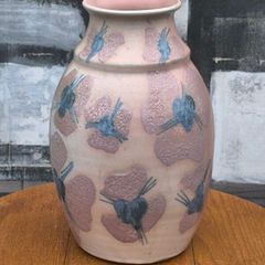 Suzanne May Hand-Thrown Irish Studio Pottery Vase 1989 Dated