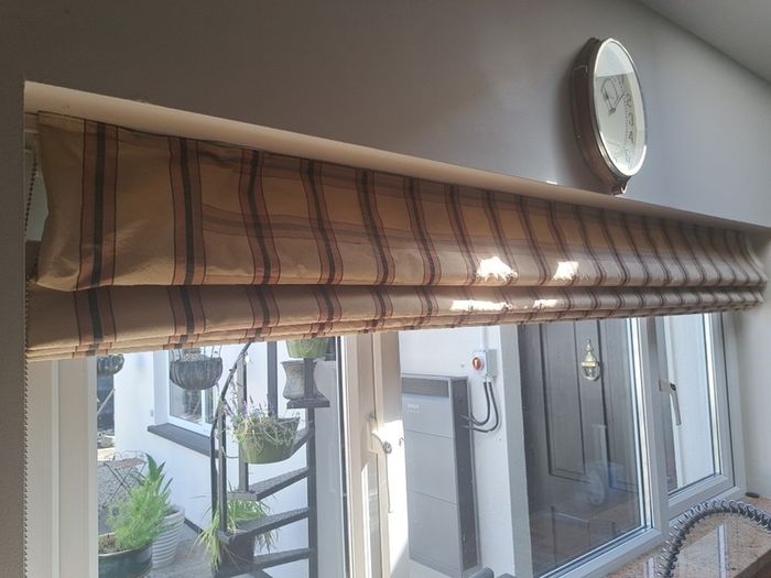 Window Roman Blind and matching curtains