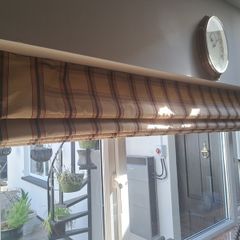 Window Roman Blind and matching curtains