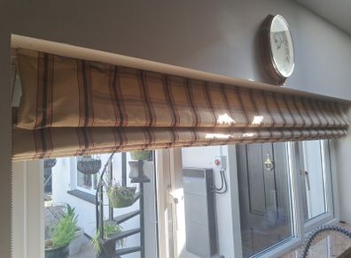 Window Roman Blind and matching curtains