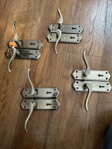 Brass Nickel Door Handles  (4 pairs)