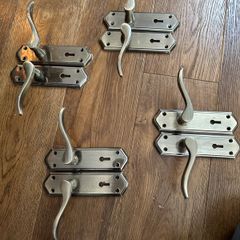 Brass Nickel Door Handles  (4 pairs)