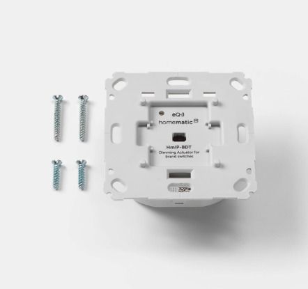 Homematic IP Smart home dimming actuator for brand switches - phase cut, phase cut dimmer for dimmable lamps as well as for most dimmable LED lamps, 143166A0
