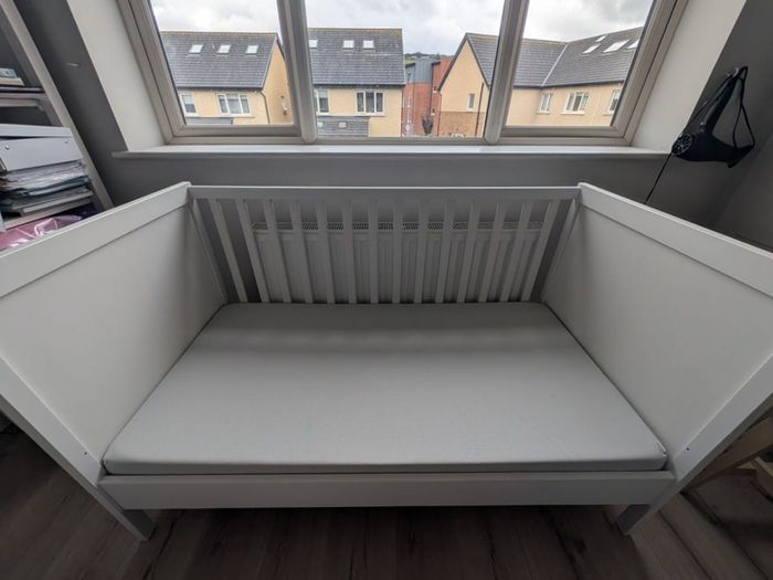 Ikea Sundvik Cot with memory foam mattress and duvet sets