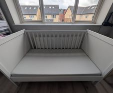 Ikea Sundvik Cot with memory foam mattress and duvet sets