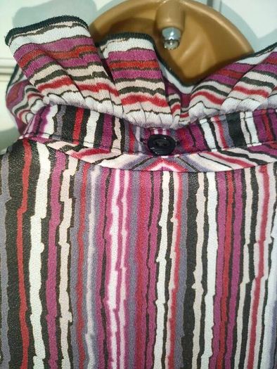 Vintage 70s 80s purple grey stripe secretary midi dress size M Postage included