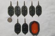 NEW - Size XL - Set of 7 Mixed Weight (5x40g) + (2x50g) - ARC Flat Method Feeders + Quick Release Mould - Carp Tench Bream Feeder Method Pellet Dumbells Hybrid Roach