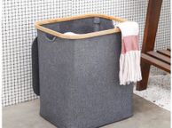 main image for ad Waterproof Foldable Laundry Basket With lid With Handle Large Bamboo Dirty Clothes/Toys/Debris Multifunction Storage Basket