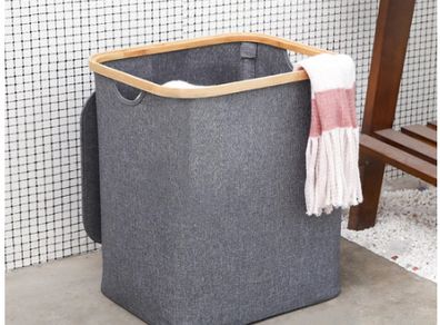 Waterproof Foldable Laundry Basket With lid With Handle Large Bamboo Dirty Clothes/Toys/Debris Multifunction Storage Basket