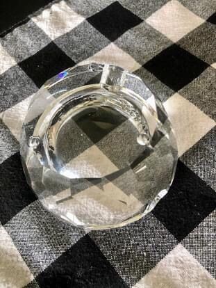 Heavy crystal ashtray