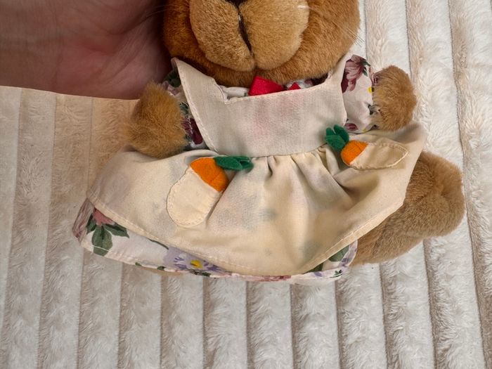 Vintage TCC Continuity Holdings 1995 Bunny Rabbit Floral Dress Soft Plush approx. 24 cm. (with ears) Used Please see photos