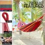 NEW SALE | Large Woven Canvas Hammock Garden Swing, with Portable Travel Carry Bag & Secure Ropes - 270x150cm, for Outdoor Summer Camping, 150kg Weight Capacity Image 5