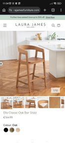 Ella Classic Oak Bar Stool / Island stool