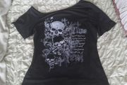 goth slouch shoulder top