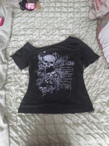 goth slouch shoulder top
