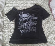 goth slouch shoulder top