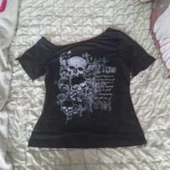 goth slouch shoulder top