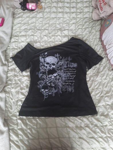 goth slouch shoulder top