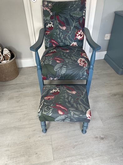 Chair and footstool & Headboard