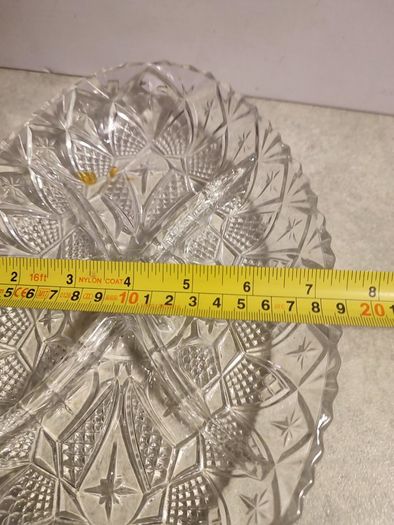 Vintage aperitif dish 4 compartments in chassed glass