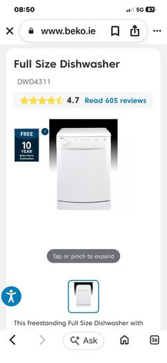 BEKO Dishwasher full size