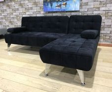 Black Velvet Nordic Comfort Chaise Sofa,198cm