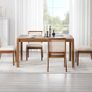 Set of 2 Dining Room Chairs, Linen Kitchen Chairs with Rattan Backrest, Vintage Wooden Accent Chairs for Dining Room, Kitchen, Living Room (Brown-2) Image 6