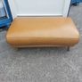 Brown leather couch and matching foot stool Image 5