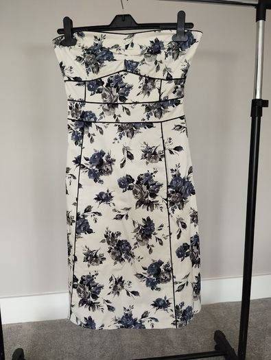 Coast dress, size 10, cream and navy