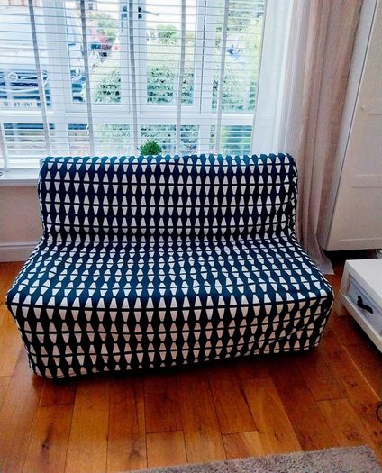 IKEA 2-Seat Sofa-Bed (Black & White Geometric)