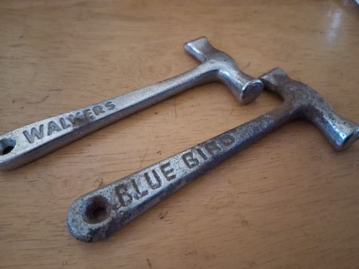 2 antique Toffee Hammers Blue Bird and Walkers
