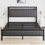 Double Bed Frame with Wooden Storage Headboard Image 8