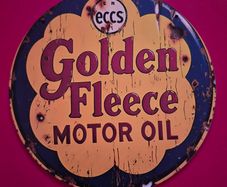 Vintage Style wooden sign, Golden fleece .motor oil.