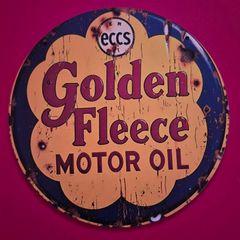 Vintage Style wooden sign, Golden fleece .motor oil.