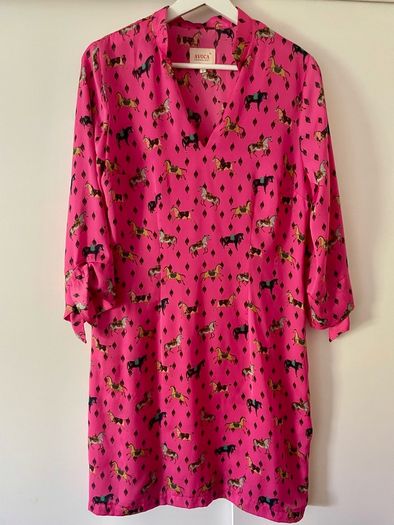 Avoca Anthology Pink Horse Print Tunic Dress UK 12